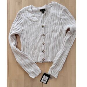 White 5 button cardigan